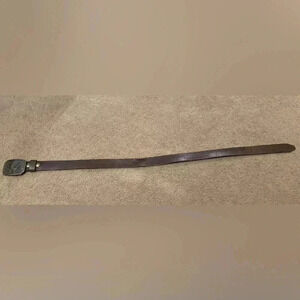 COPY - Mens Leather Belt Size 39 With A Deer Doe Brass Buckle